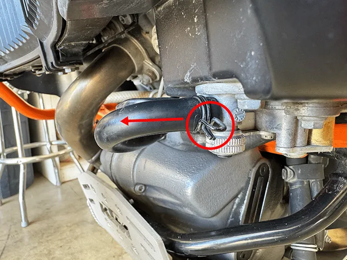 KTM 1290 Adventure fuel line clip left side