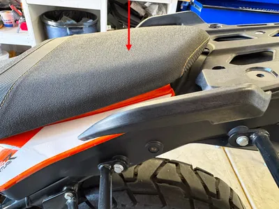 KTM 1290 Adventure seat push down to lock